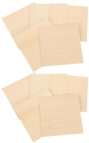 EXCEART 10pcs Unfinished Wood Planks for Crafting DIY Wood Boards for Crafts Basswood for Engraving Planks and Model Making Projects