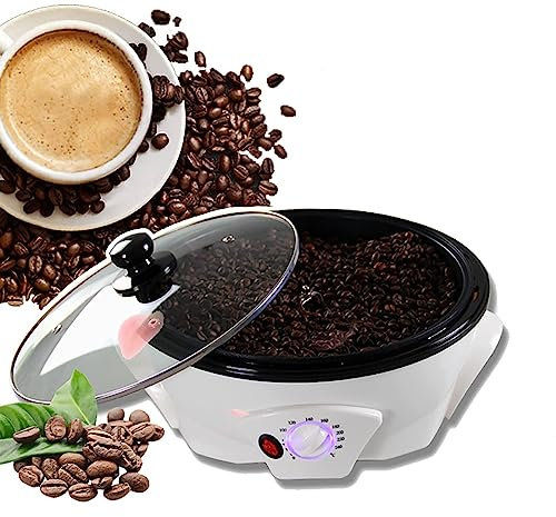 1200w Home Coffee Roaster, Electric Rotation Coffee Roaster, 0-240℃ Temperature Adjustable, Small Multipurpose Bean Dryer, Capacity: 800g, for Coffee, Peanuts, Grain Baking