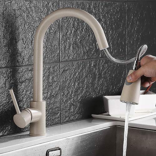 Küchenarmatur 360° drehbarer Wasserhahn Ausziehbarer Waschbeckenhahn für die Arbeitsplatte Wassersparender Wasserhahn aus Edelstahl U-Auslauf Sprudelwasser mit 2 Funktionen Einzelgriff