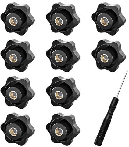 Sternmutter M6, Rändelmutter, Klemmknopf - 10er Pack