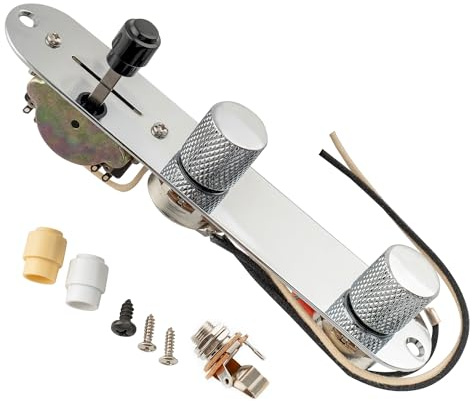 Musiclily Pro E-Gitarre Kabelbaum Elektronik Harness für Import Tele Chrom | mit 3-Wege Schalter und 250K Potis