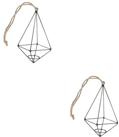 IMIKEYA 2stücke Eisen Geometrischer Pendel- Für Und Türdekoration Schwarzes Design Mit Jute-Seil Stilvolle Wohnraumverzierung Für Hochzeiten Und Feste