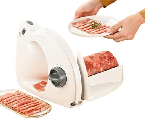 Trancheuse à viande électrique trancheuse à pain couteau amovible en acier inoxydable 3 niveaux épaisseur réglable rangement pliant