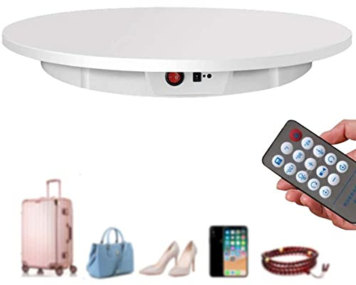 360 Grad elektrisch drehbarer Drehtisch-Präsentationsständer mit Fernbedienung, automatisch drehbare Plattform, 60 cm, maximale Belastung 150 kg, für 360-Grad-Bilder, Produktpräsentation, weiß