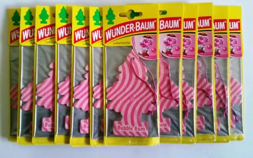 12 x WUNDER- BAUM Bubble Gum Auto Lufterfrischer Duftbaum Airfresh
