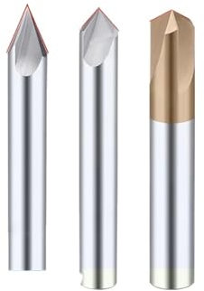 Fasenfräser Hartmetall-Anfasfräsen, Wolframstahl, V-förmiger Schaftfräser, Entgratfräser, 6090120Grad, 2und3Flöten(60 degree,COATING 2F_D16X100L)