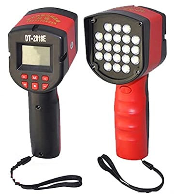 Digitaler Drehzahlmesser, Drehzahlmesser, LED Digitales Handheld -Stroboskop DT-2018e LED Flash-Strobe-Drehzahlmesser mit Multifunktions-Handheld-Druckstrobe-Licht aufladbar Stroboskop (21 Lampen) Gen
