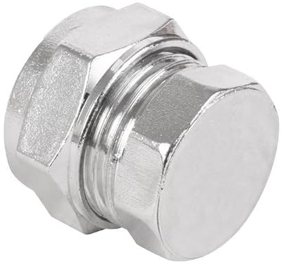 Bag of 2-15mm Chrome Stop End (Known as 15mm Stop end/Chrome Pipe Fittings / 15mm Compression Fitting / 15mm Compression Fittings Also Available in 15mm, 22mm, 28mm, 35mm and 42mm)