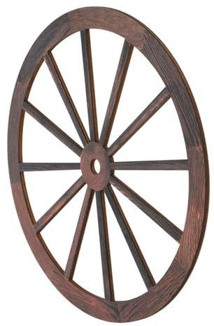 Yardenfun Holz Wagenrad Dekor Wandbehang Rad Dekoration Für Wohnzimmer Garten Rustikal Vintage Look Bastelrad Wandkunst Ornament