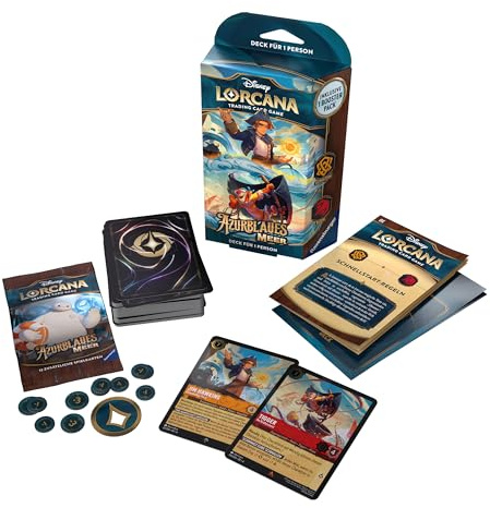 Ravensburger Disney Lorcana Trading Card Game: Azul mar - ámbar y rubí - baraja para un Jugador (Alemán)