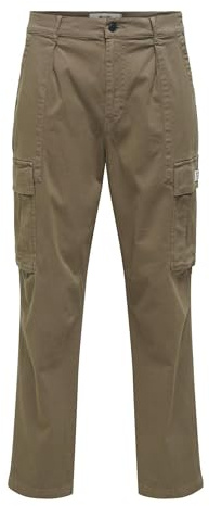 ONLY & SONS Onswills 0341 Tapered Cargo Pant 0341-Pantalones cónicos, Halcón, 36W / 32L Hombres
