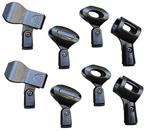 GOOHOCHY 8pcs Mic Stand Clip for Gaming Microphone Clip Holder Clamp for Wireless Mic