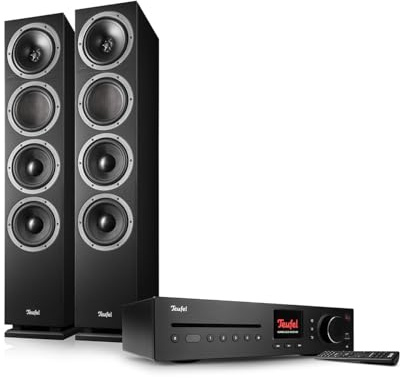 Teufel Theater 500 KOMBO 2 Sound System - Potente sistema estéreo con Bluetooth aptX y receptor de CD estéreo, WiFi, radio digital Dab+, USB (Negro)