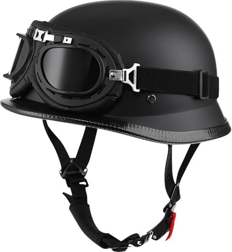 GKCEGHKS Casco A Scodella Scooter Motorino Mezzo Elmetto Moto retrò Aperto Caschi da Moto retrò Casco Scodella Mezzo Casco Scooter Crociera Bicicletta ECE Omologato Casco Scooter