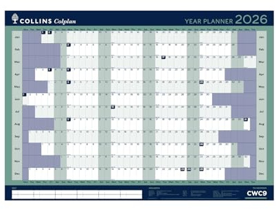 Collins - Colplan - A1 årlig väggkalender 2026 (CWC9-26)