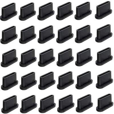 30 Pcs USB C Dust Plug, USB Type C Anti Dust Cap Cover Silicone Charging Port Cover Cleaning Compatible with Type C USB-C for All Type-C Smartphones and Tablets