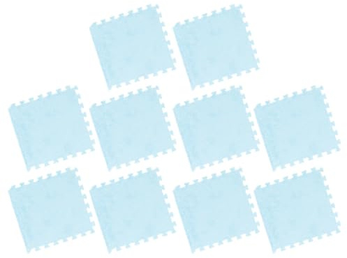 Ejoyous 10 Pieces of Plush Foam-Floor Mat, 30 X 31 Cm Interlocking Foam Carpet Tiles Soft Sounded Carpet for Children's Play Area (Light Blue)