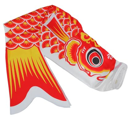 FUNOMOCYA Bandiera Giapponese a Forma di Carpa Koinobori 100 CM Manica a Vento a Forma di Pesce per Decorazione da Giardino e Sushi Bar Bandiera a Sventola Resistente AI Raggi UV per