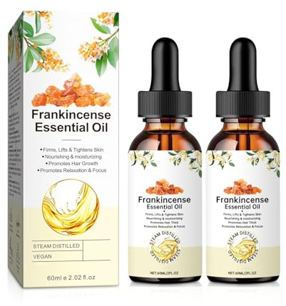 FunnAura 2 Pcs Frankincense Essential Oil, Frankincense Essential Oils Pure for Skin