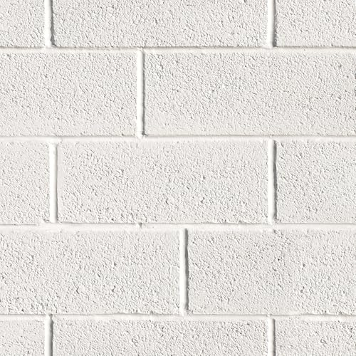 LACHEERY Papier Peint Effet 3D Brique Blanc Scandinave pour Salon 44.5cm x 200cm Vinyle Papier Peint Adhesif Mural Chambre Blanc Revetement Mural Adhesif Cuisine Rouleau Decoratif pour Bureau Armoire