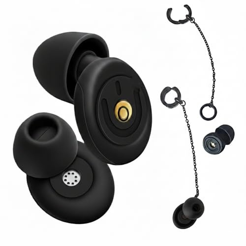 Tapones para oídos protección auditiva, reduce ruido para dormir - conciertos - viajar| Cadena anti- perdida |Certificación CE | EarPLug reutilizables con filtro acústico | Evitan tinnitus | 32 dB