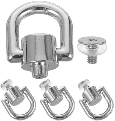 COOLHIYA 4pezzi Anelli Metallo per Borse con Rivetti Vite Accessori per Fai da Te Girevoli per Cinture e Artigianato in Pelle