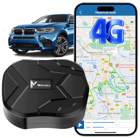 Traceur GPS Winnes 4G TK905B Magnétique Voiture Tracker Antivol 10000mAh