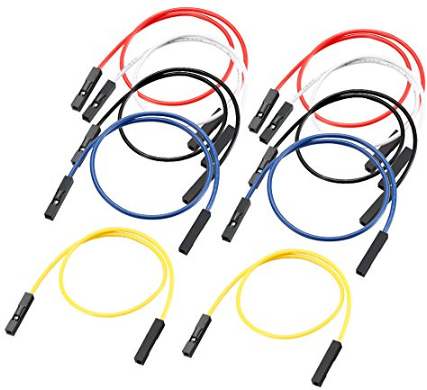 Sourcingmap 10pcs Female to Female 1P Jumper Wire 2.54mm Pitch Ribbon Cable Breadboard DIY 21cm Long