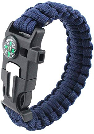 MansWill 5 in 1 Survival Armband, Neue 7 Kern Paracord Notfall Sport Bracelet Ausrüstung Wasserdichter Kompass, Rettungspfeife, Feuer Starter Multi-Tool Wilderness Adventure Zubehör