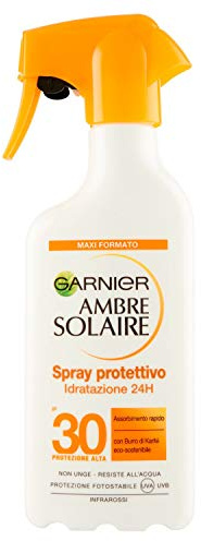 Garnier Ambre Solaire Schutzspray, IP 30, hoher Schutz, Hydratation 24H, Maxi-Format, 300 ml
