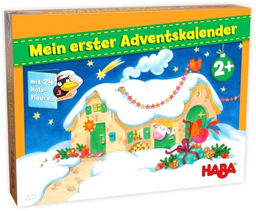 HABA Mein erster Adventskalender Bauernhof – Holzfiguren & Weihnachtsgeschichten – 3-D-Spielkulisse – Spielfreude & Weihnachtszauber für Kinder ab 2 Jahren – 1304902001