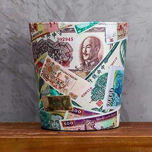 GLP Corbeille à papier vintage rustique décorative, pour chambre à coucher, cuisine, salle de bain, bureau ou poubelle en cuir D 26 x 26 x 26 cm