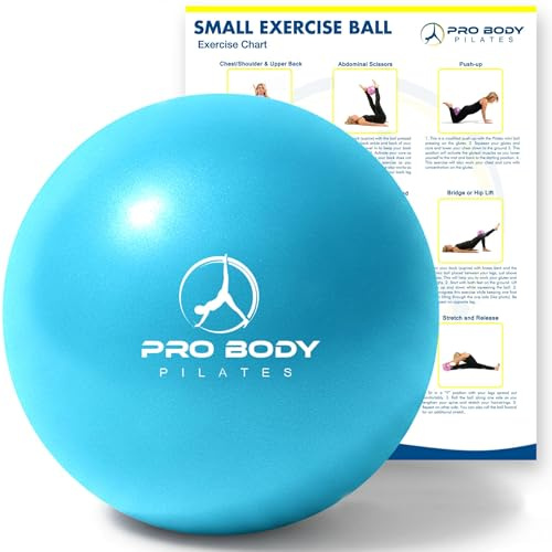 ProBody Pilates Ball Small Exercise Ball, 9 Inch Bender Ball, Mini Soft Yoga Ball, Workout Ball for Stability, Barre, Ab, Core, Physio and Physical Therapy Ball at Home Gym & Office (Teal)