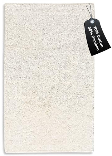 Chakra Bambusmatte, %70 Baumwolle, %30 Bambus, Ultra Saugfähig, Badematten, Weich Und Langlebig, Maschinenwaschbar, Perfekt Für Das Badezimmer 60x100cm, Ecru