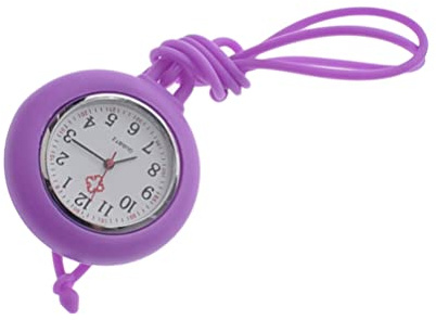 Reloj de para Enfermeras Y Médicos Reloj Fob con Solapa Colgante Clip de Broche de Cubierta de Silicona con Digital Retráctil de Segunda Mano