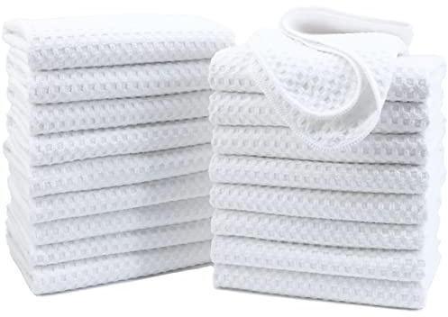 POLYTE Geschirrtuch aus Mikrofaser, Waffelmuster, 380 g/m², 40,6 x 71,1 cm, 18 Stück
