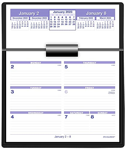 AT-A-GLANCE 2023 Tischkalender und Sockel, Flip-A-Week, 14 x 17,8 cm, komplettes Set, Seiten enthalten (SW700X00)
