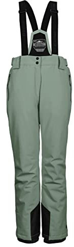 Killtec Damen Ksw 249 Wmn Pnts Funktionshose Skihose mit abnehmbaren Tr gern Kantenschutz und Schneefang, Grüngrau, 42 EU