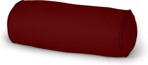 CHILIMILII Premium Quality Round Bolster case Large (20x60 cm), Red- 100% Cotton Round Pillow Cover-Cylinder Shaped- Invisible Zipper