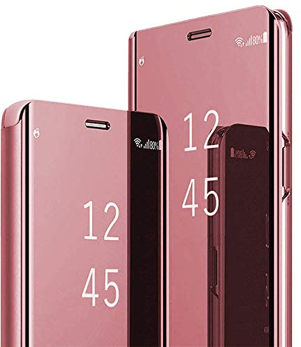 S23 Ultra Handyhülle für Samsung Galaxy S23 Ultra Hülle Klappbar Flip Spiegel Original Clear View Leder Galaxy S23 Ultra 5G Case Stoßfest Lederhülle Standfunktion Schutzhülle Samsung S23 Ultra Tasche