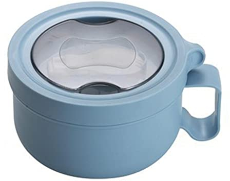 ZPSHYD Ciotola per Zuppa Termica Isolata in Acciaio Inossidabile 304 con Design a Prova di Perdite E Comoda Maniglia per Noodle Bento - capacità 850 Ml(Blu)