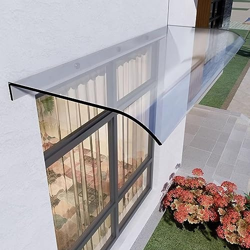 Auvent de Porte d'entrée, Auvent Fenêtre Invisible Marquise de Porte d?Entrée, Marquise de Porte d'Entrée en Polycarbonate Transparent Facile à Assembler (40x80cm/16x31in)