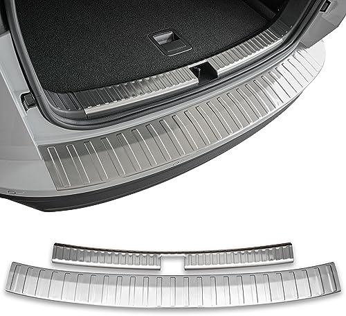 Protection de seuil de chargement en acier inoxydable mat intérieur et extérieur compatible avec Skoda Karoq | NU7 | Année de construction à partir de 2017> | Qualité supérieure de RECAMBO