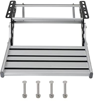 Areyourshop Wohnmobil Trittstufen Klappbar,Aluminium Wohnwagen Ausziehbare Herunterklappbare Leiter Trittstufe,Wohnwagen Stufenbeschläge,Wohnwagenleiter für Reiseanhänger/LKW