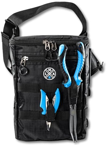 LMAB Angeltasche Move Holster Bag, Anglertasche, Angelkoffer, Angelrucksack, Angeltasche für Zubehör, Ködertasche Spinnfischen, Angelköder Tasche, Bauchtasche Angeln, Hüfttasche Angeln