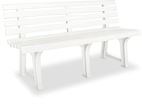 Rantry Gartenbank Sitzbank Balkonbank Ruhebank ParkbankTerrassenbank Möbel Holzbank Gartenmöbel Gartenbank Balkonmöbel Bank 145,5 cm Kunststoff Weiß