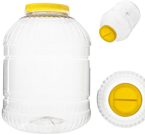 KADAX Barattolo Con Coperchio e Manico - Contenitore in Plastica per Alimenti da Cucina (Rotondo 15L)