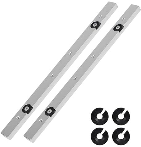 EFUTURETIME 2 x Mitre Bar in Lega di Alluminio, 9.5 X 19 X 300 mm, Barra T-Slot, Guida per Troncatrice in Alluminio per Seghe da Banco, Trapani da Banco, Seghe a Nastro, Falegnameria