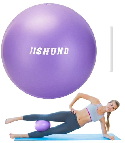 jjshund Palla da pilates da 25 cm, piccola palla per yoga, palestra, palestra, pilates, yoga, equilibrio, allenamento di base, stabilità, stretching, con cannuccia per gonfiaggio