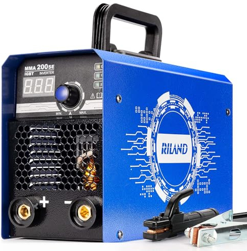 RILAND Stick Welder with Digital Display, 200A ARC/Lift TIG Welding Machine with Synergic Control, IGBT Inverter 110V/220V Portable MMA Welder Machine with Hot Start, Arc force and Anti-Stick